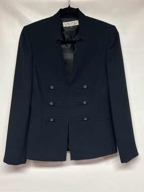 Tahari Black Double-Breasted Military-Inspired Blazer